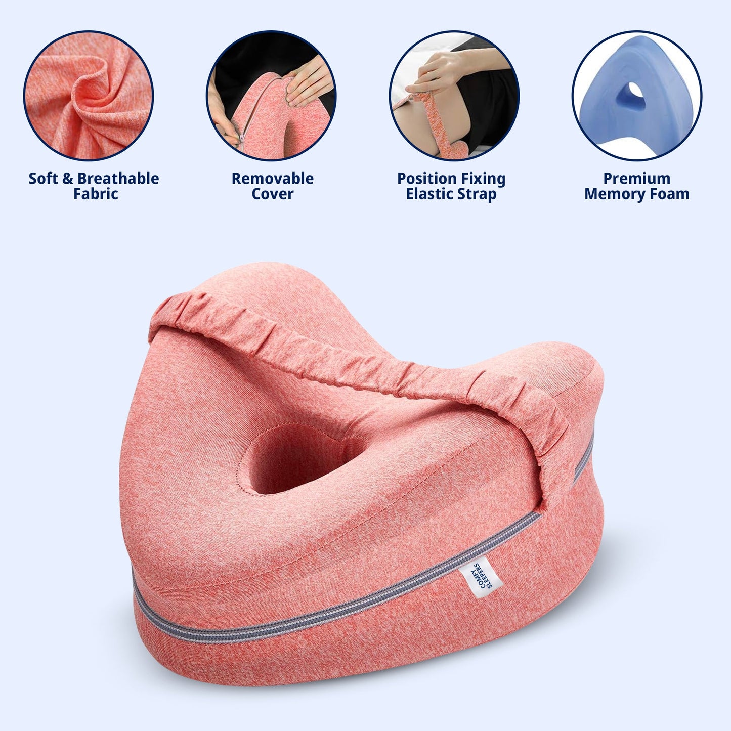 Memory Foam Leg & Knee Support Pillow for Sciatica, Back, Hip, and Joint Comfort